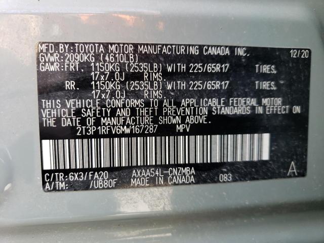 2021 TOYOTA RAV4 XLE - 2T3P1RFV6MW167287