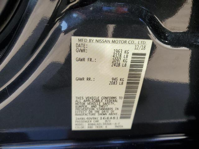 2019 NISSAN ALTIMA SV - 1N4BL4DV9KC164481