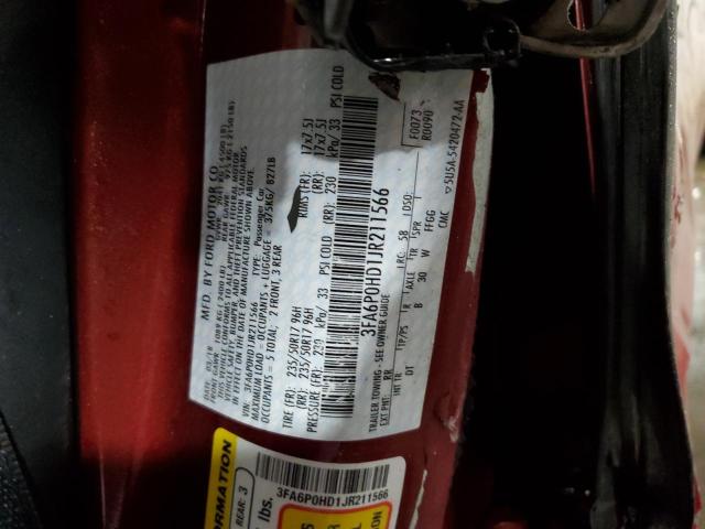 2018 FORD FUSION SE - 3FA6P0HD1JR211566