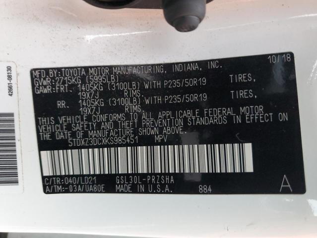 2019 TOYOTA SIENNA SE 5TDXZ3DCXKS985451