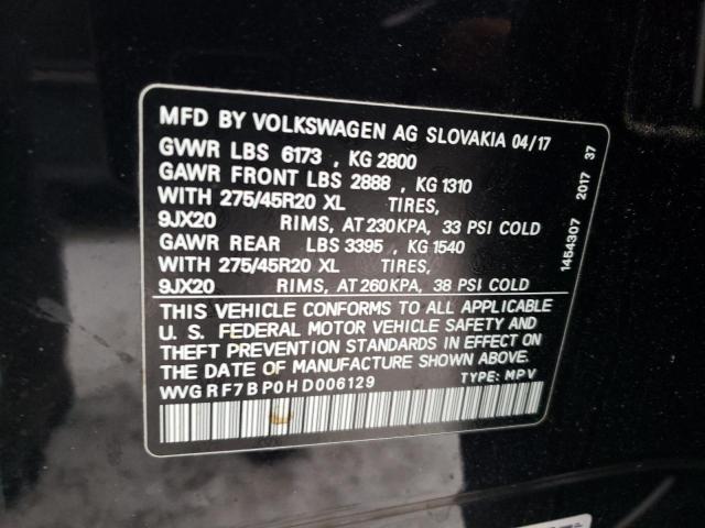 VIN WVGRF7BP0HD006129 2017 VOLKSWAGEN TOUAREG no.13