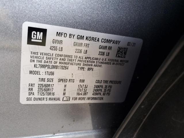 2021 CHEVROLET TRAILBLAZE - KL79MPSL0MB170264