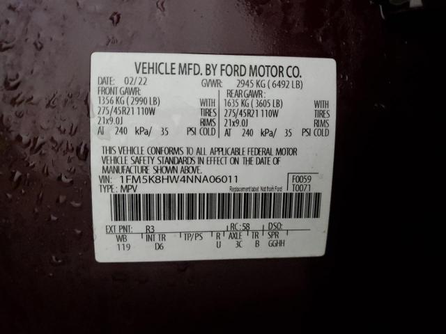 2022 FORD EXPLORER P - 1FM5K8HW4NNA06011