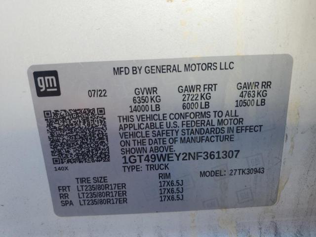 2022 GMC SIERRA K35 - 1GT49WEY2NF361307