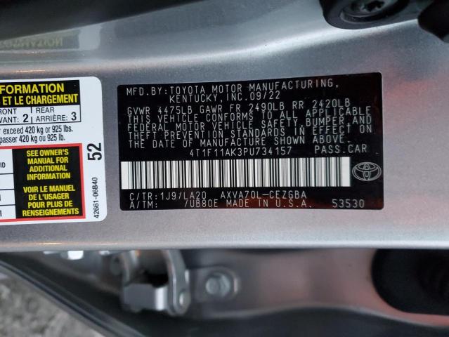 4t1f11ak3pu734157 - 2023 Toyota camry xle - #82678774