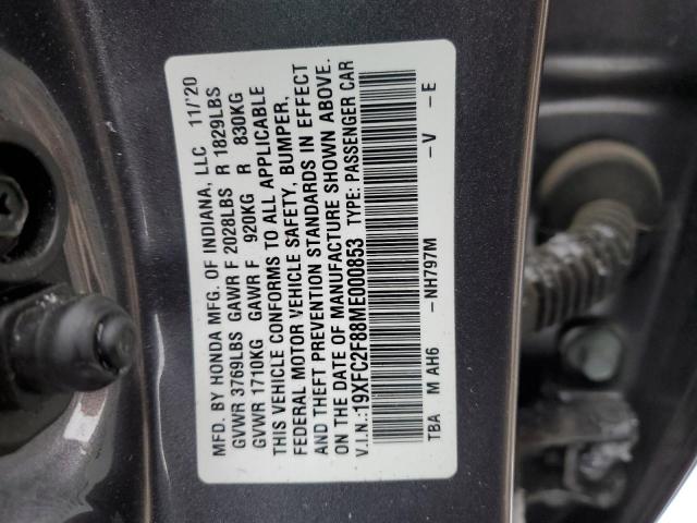 2021 HONDA CIVIC SPOR - 19XFC2F88ME000853