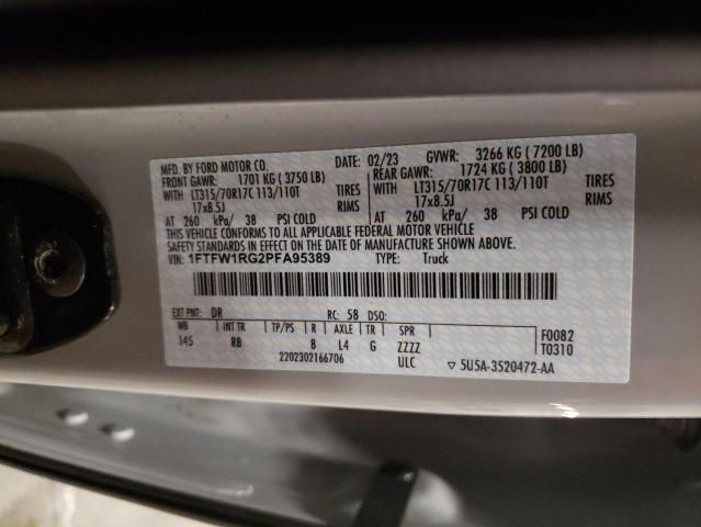 2023 FORD F150 RAPTO - 1FTFW1RG2PFA95389