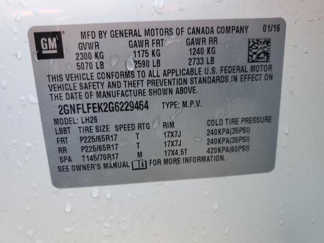 2016 CHEVROLET EQUINOX LT - 2GNFLFEK2G6229464