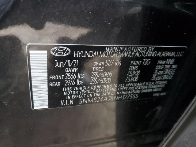 VIN 5NMS24AJ8NH377555 2022 HYUNDAI SANTA FE no.13