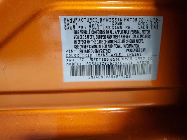 2021 NISSAN SENTRA SR - 3N1AB8DV8MY297603