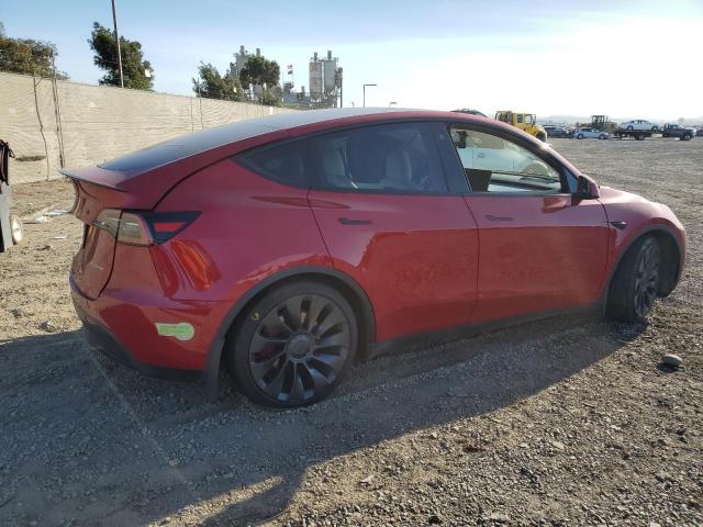 TESLA MODEL Y 2021 red  electric 5YJYGDEF9MF194666 photo #4