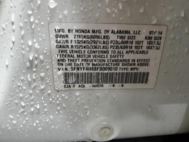 2015 HONDA PILOT EXL - 5FNYF4H68FB009010