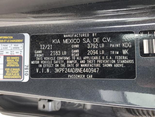 2022 KIA FORTE FE - 3KPF24AD8NE440947