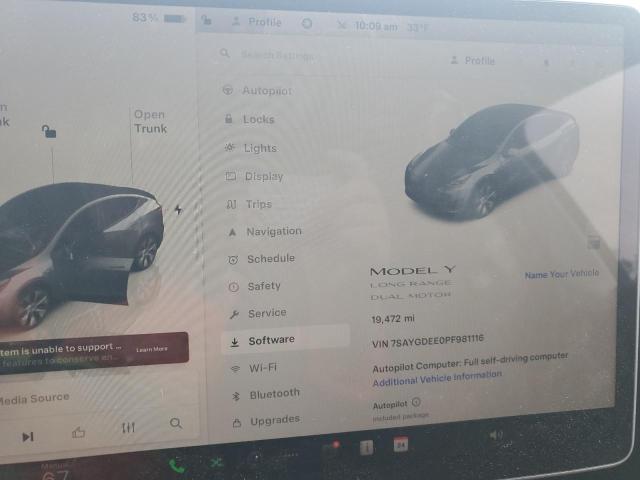 VIN 7SAYGDEE0PF981116 2023 TESLA MODEL Y no.9