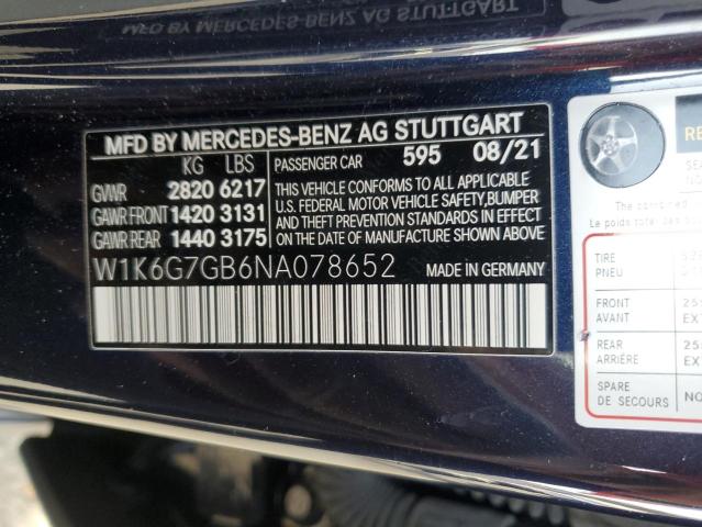 VIN W1K6G7GB6NA078652 2022 MERCEDES-BENZ S-CLASS no.13