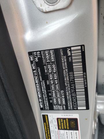 2015 MERCEDES-BENZ ML 350 - 4JGDA5JB7FA617888
