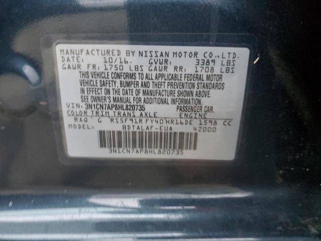 VIN 3N1CN7AP8HL820735 2017 NISSAN VERSA no.13