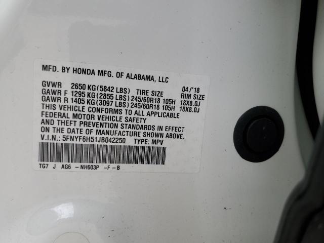 2018 HONDA PILOT EXL - 5FNYF6H51JB042250