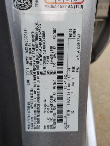 2019 FORD UK 3FADP4AJ4KM162523