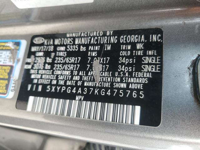 2019 KIA SORENTO L - 5XYPG4A37KG475765