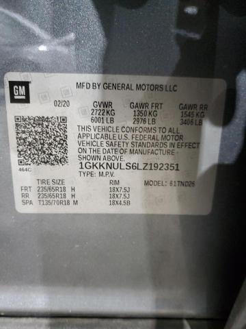 2020 GMC ACADIA SLT - 1GKKNULS6LZ192351