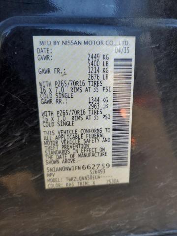 2015 NISSAN XTERRA X 5N1AN0NW1FN662759