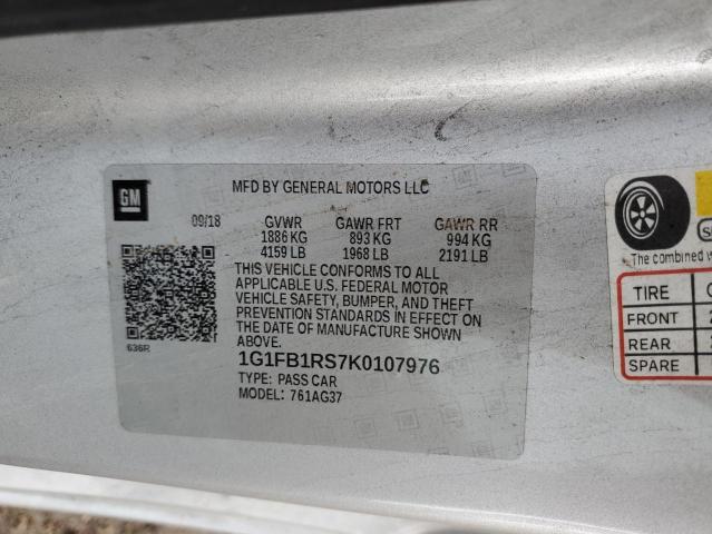 2019 CHEVROLET CAMARO LS - 1G1FB1RS7K0107976