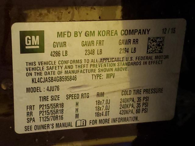 2016 BUICK ENCORE - KL4CJASB4GB595846