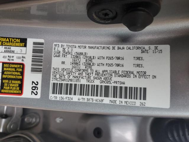 VIN 3TMCZ5AN1GM011851 2016 TOYOTA TACOMA no.12