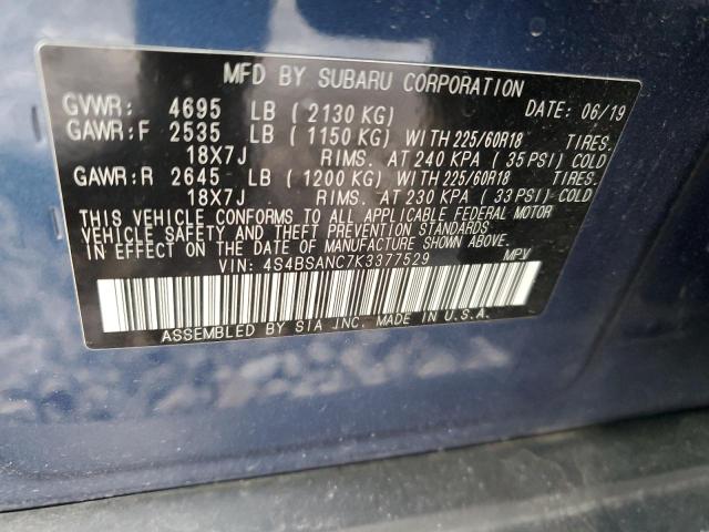 2019 SUBARU OUTBACK 2. - 4S4BSANC7K3377529