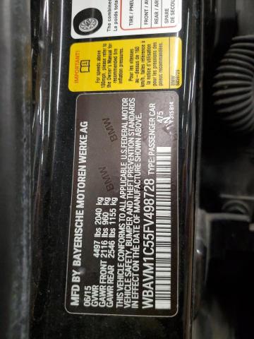 2015 BMW X1 SDRIVE2 - WBAVM1C55FV498728