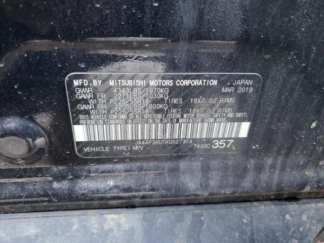 VIN JA4AP3AU1KU027314 2019 MITSUBISHI OUTLANDER no.13