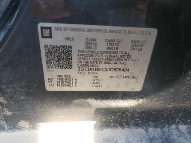 2018 CHEVROLET SILVERADO - 3GCUKREC3JG535484
