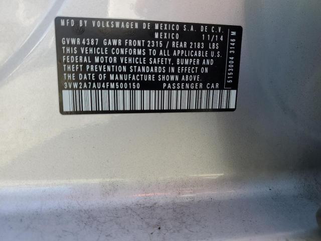 2015 VOLKSWAGEN GOLF TDI 3VW2A7AU4FM500150