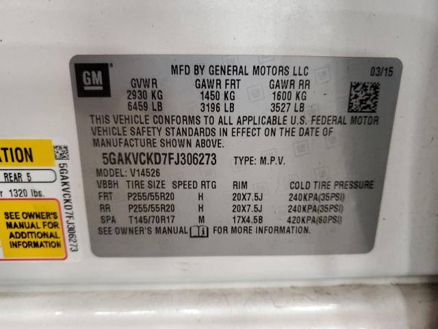 2015 BUICK ENCLAVE - 5GAKVCKD7FJ306273