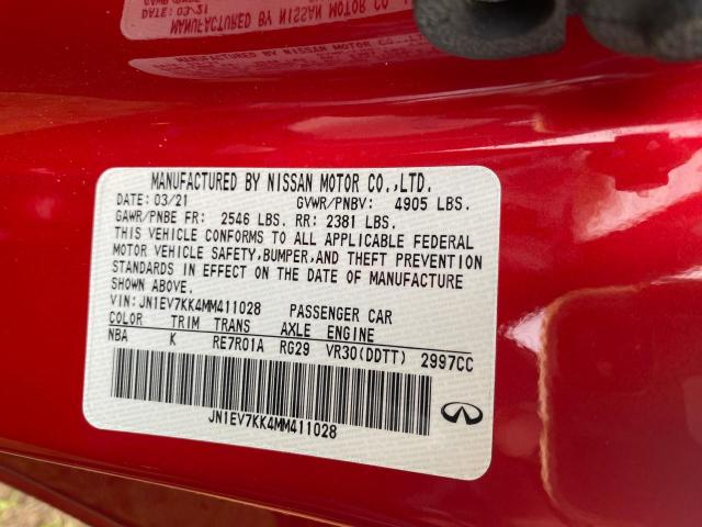 2021 INFINITI Q60 LUXE JN1EV7KK4MM411028