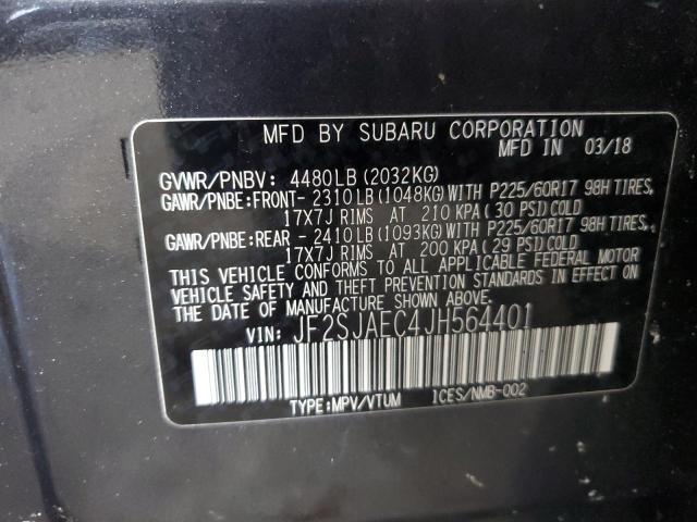 2018 SUBARU FORESTER 2 - JF2SJAEC4JH564401