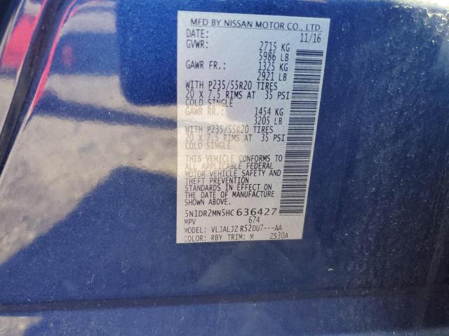 VIN 5N1DR2MN5HC636427 2017 NISSAN PATHFINDER no.14