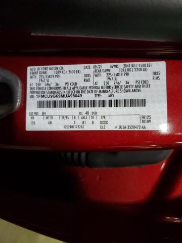 2021 FORD ESCAPE SE - 1FMCU9G69MUA98049