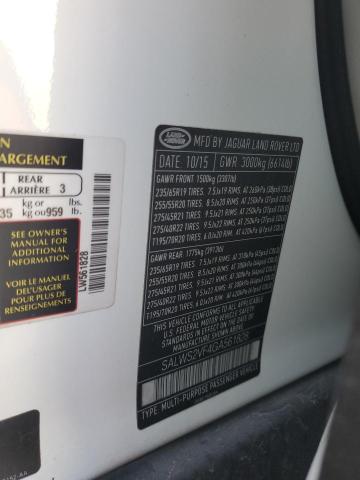 2016 LAND ROVER RANGE ROVE - SALWS2VF4GA561828
