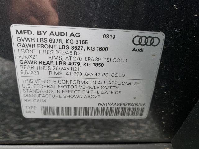 VIN WA1VAAGE5KB008316 2019 AUDI E-TRON no.13