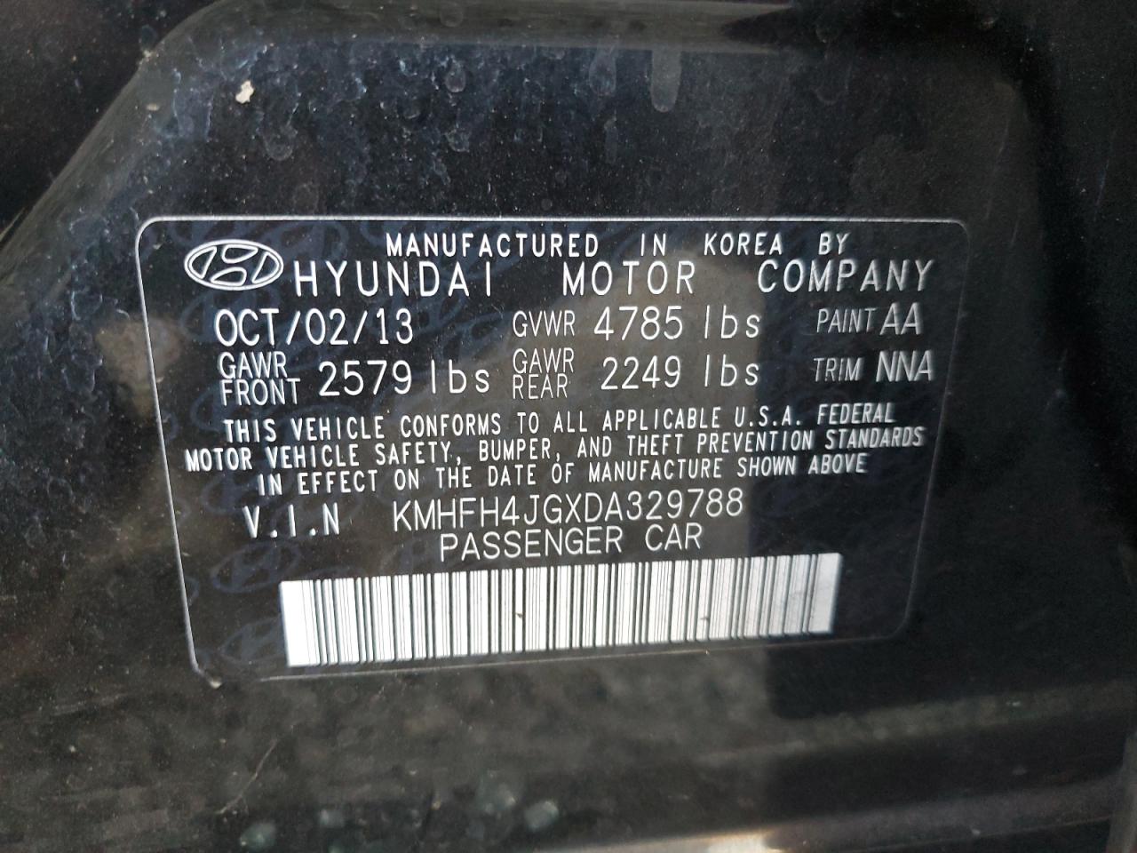 Lot #3029385687 2013 HYUNDAI AZERA GLS