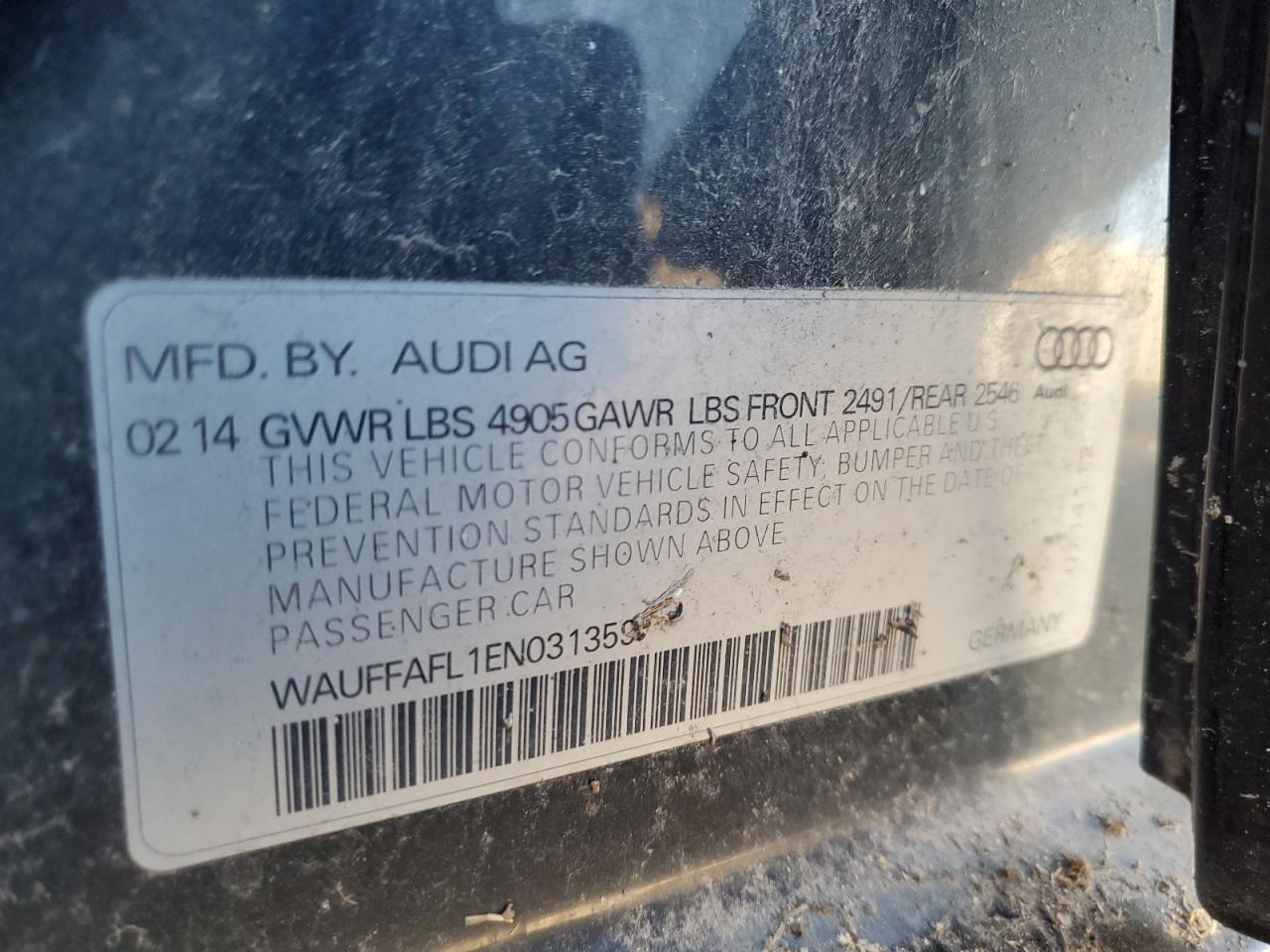 Lot #3024243860 2014 AUDI A4 PREMIUM