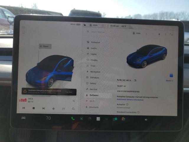 VIN 5YJ3E1EA0PF672755 2023 TESLA MODEL 3 no.9