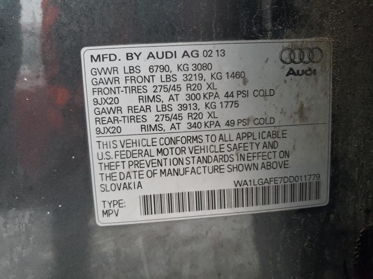 Lot #3033039026 2013 AUDI Q7 PREMIUM