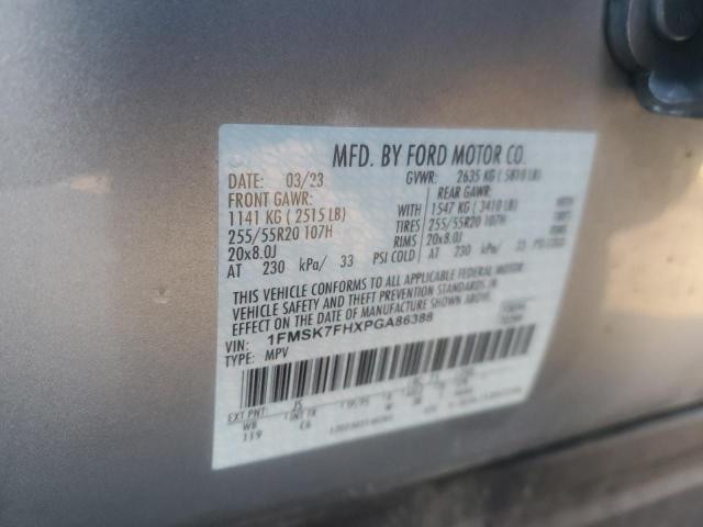 VIN 1FMSK7FHXPGA86388 2023 FORD EXPLORER no.13