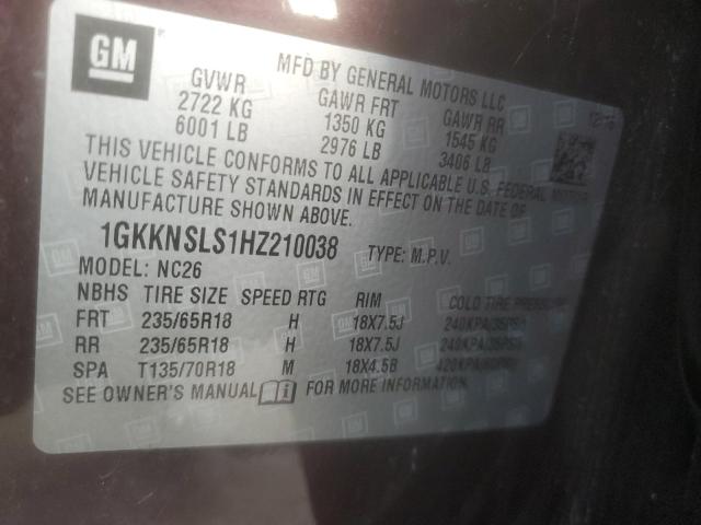 2017 GMC ACADIA SLE - 1GKKNSLS1HZ210038