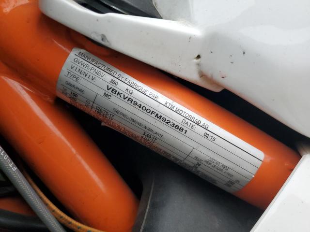 2015 KTM 1190 RC8 VBKVR9400FM923881