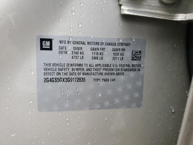 2016 BUICK REGAL PREM 2G4GS5GX3G9172835
