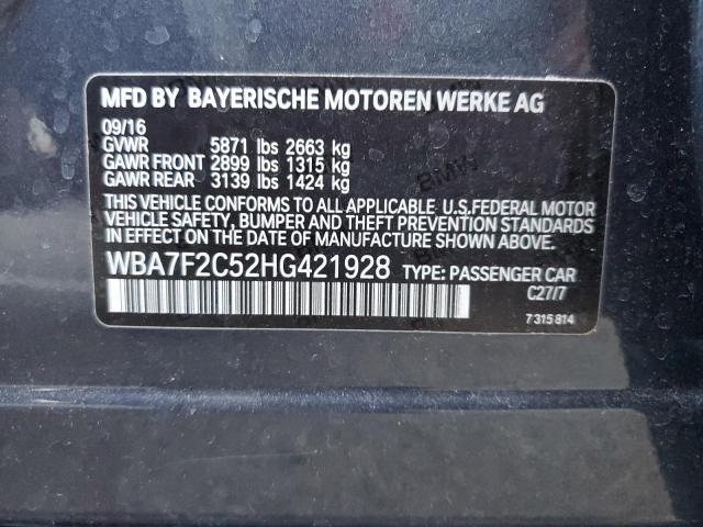 2017 BMW 750 XI - WBA7F2C52HG421928